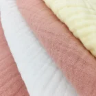 Cotton Fabrics 100% Cotton 100% Cotton Eco Friendly Safe Double Layer Soft Baby Children Crinkle Gauze Muslin Crepe Fabric