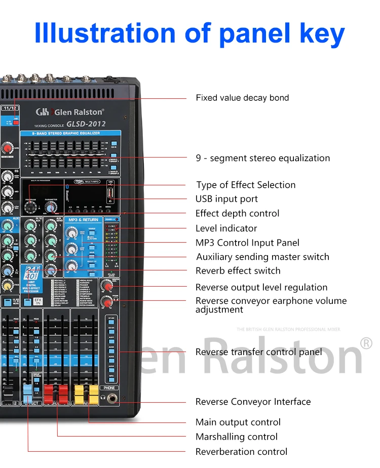 Glen Ralston 2020 Newest Analog Audio Mixer Mixing Console