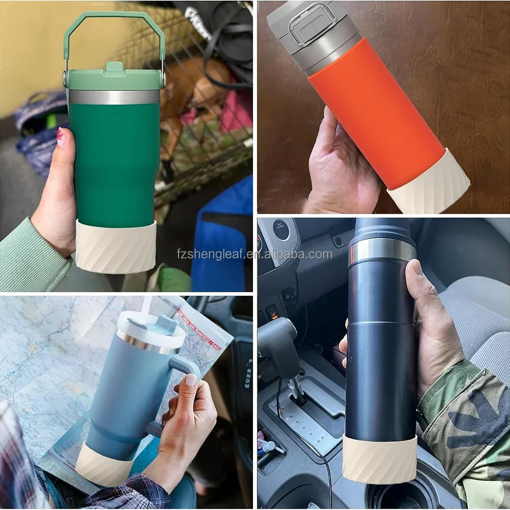 product silicone sleeve protective cup cover anti slip boot for tumbler 30oz 40oz bottom protector heat resistant food grade reusable-3