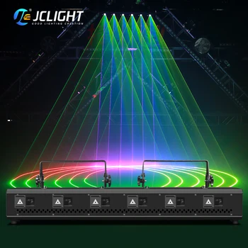 JC Light Six Eyes Laser 12w Rgb 6 Head Bar Animation Laser Light Ilda Club Festival Splice Laser Light Show