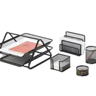 Office Organizer Metal Desk Organizer Set 5 In 1 Metal Office Desk Organizer Stationery Set