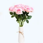 Rose H21 DUOFU High Quality Red White Artificial Flower Real Touch Velvet Rose Flowers In Bulk Wedding Home Decorative