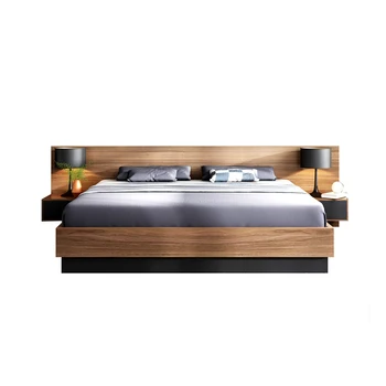 Customized Modern Bedrooms Sets Wood Storage Beds MDF Tatami Double Bed Frame With Storage and Headboard