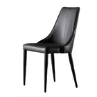 Chairs Chair Dining Nordic Style PU Leather Dining Chairs Modern Wrought Iron Dining Room Chairs