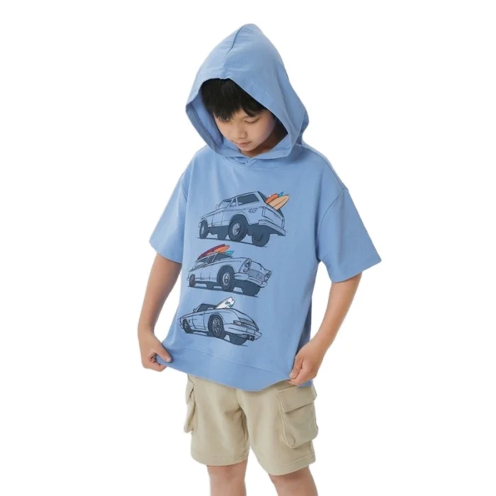 New Arrive High Quality Children Cotton T shirt Custom logo Soft Comfortable 100% Cotton Short Sleeve Kids Hoodies For Boy