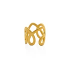 Ring Chris April In Stock Stainless Steel Gold Plated Wide Version Cute Curly Line Beautiful Ring