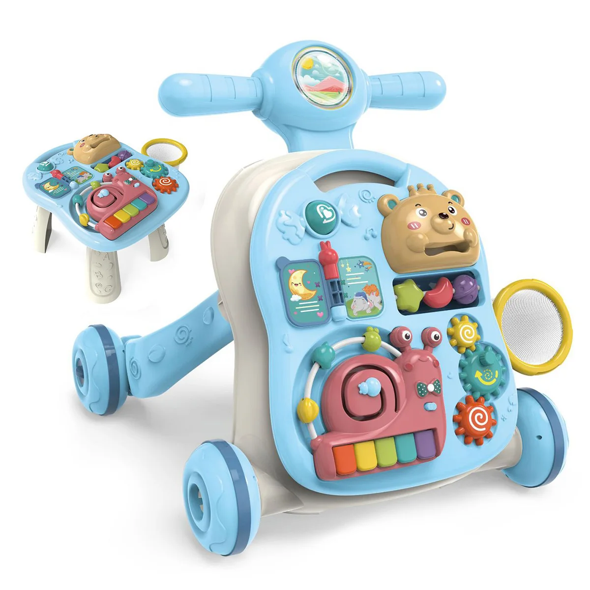 los andadores Baby-Walker Adjustable 3 In 1 Kids Toddler Activity Learning Walker For Baby Girl Boy