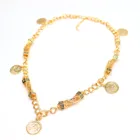 Pendant Wholesale Fashion Saudi Arabia Style 24k Gold Plated Necklace Charm Coin Pendant Necklace Jewelry