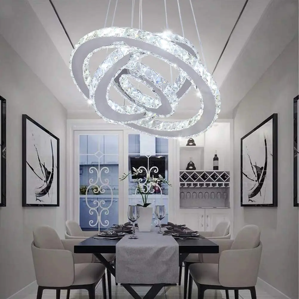 modern lighting 3 ring chandelier