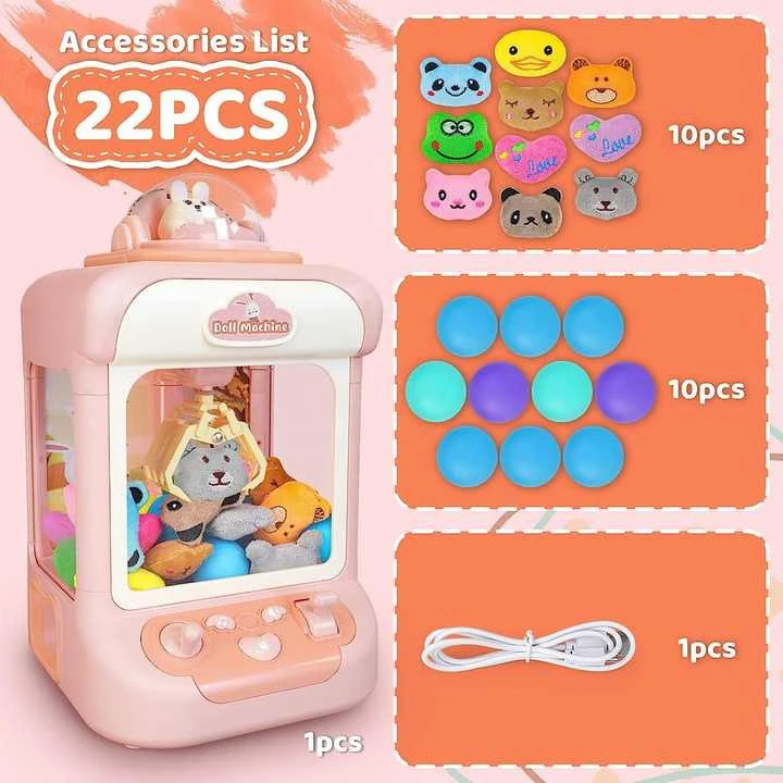 EPT Hot Sale Mini Super Crane Claw Machine Game Kit Toy with Plush Toys for Kids