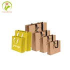 Handbag Bag Cheap Recycled Carrier Handbag Custom Logo Kraft Paper Bag Shopping BagWith Handle