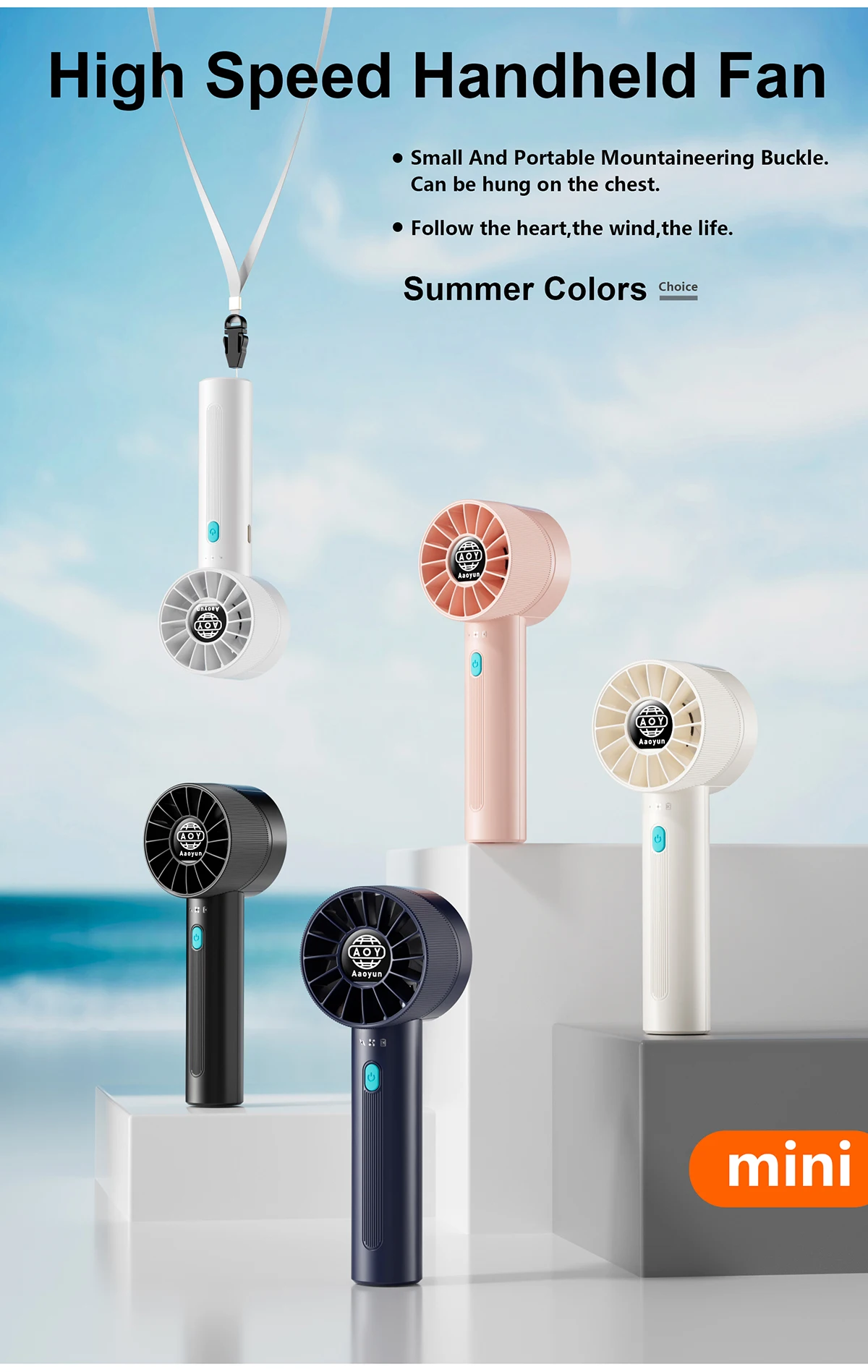 Rechargeable Fan, Portable, Battery, Plastic - detail 12