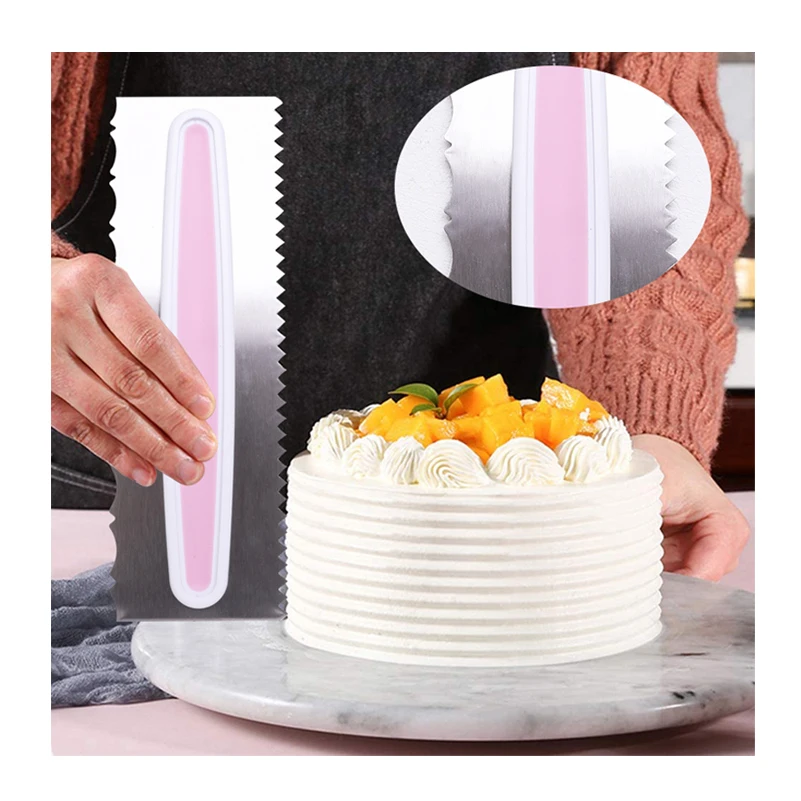 Stainless Steel Icing Comb Cake Decorating Combs Scraper Smoother for DIY Baking