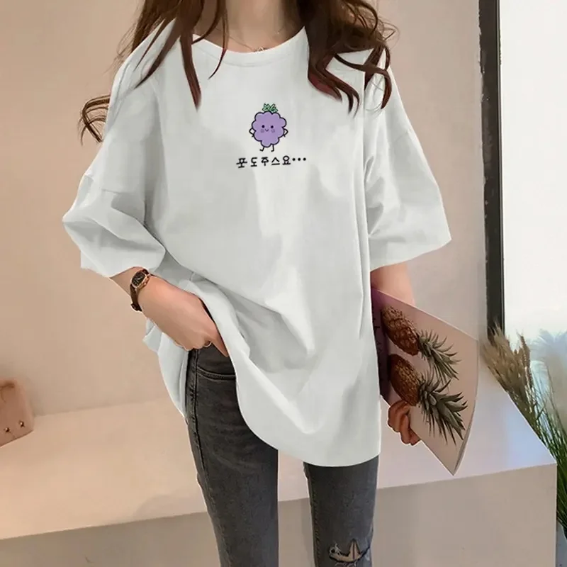 2024 summer Korean women's short sleeve T-shirt loose women's short sleeve top foreign trade wholesale