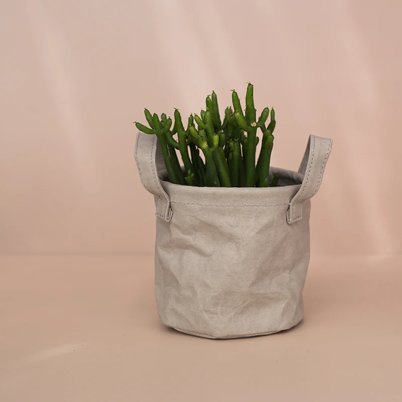 BG_ HK Durable Kraft Paper Pot Plant Flower Pot Bag Basket Nordic Home Decor Fa 