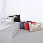 Black Women Bag Latest Design Custom Small Size Fashion Black Gold Women Glitter Party Clutch Evening Bag