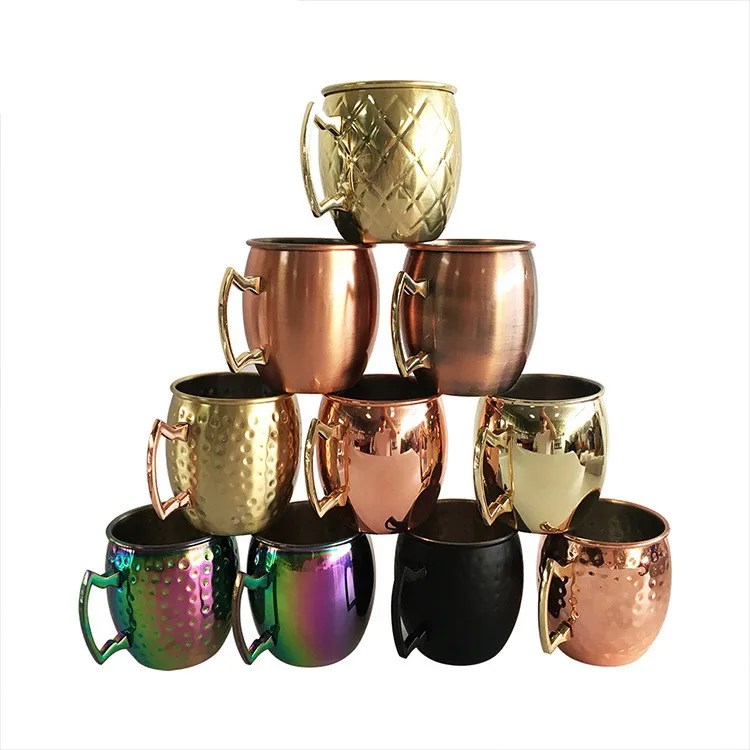 Wholesale 17oz Copper Beer Moscow Mule Stainless steel Mug Sublimation Set of 2 with Handgrip