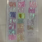 Stock Lot Fabrics Polyester Nylon Shiny Colorful Rainbow Iridescent Crystal Organza Fabric