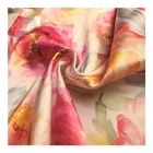 Silk Fabric 150CM Floral Silk Satin Print Fabric Plain Woven Satin Cloth Cut Pieces For Scarves