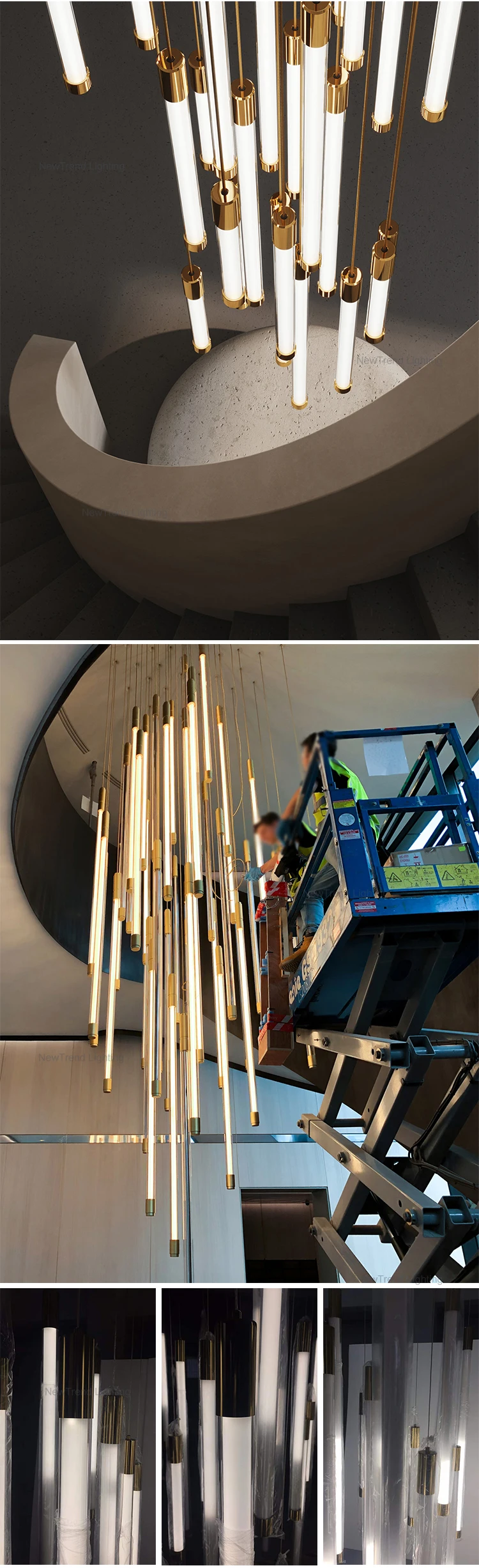 CPL-109 OEM ODM Residential Decoration Luxury Crystal Hotel Lobby Staircase Custom Modern Chandelier details