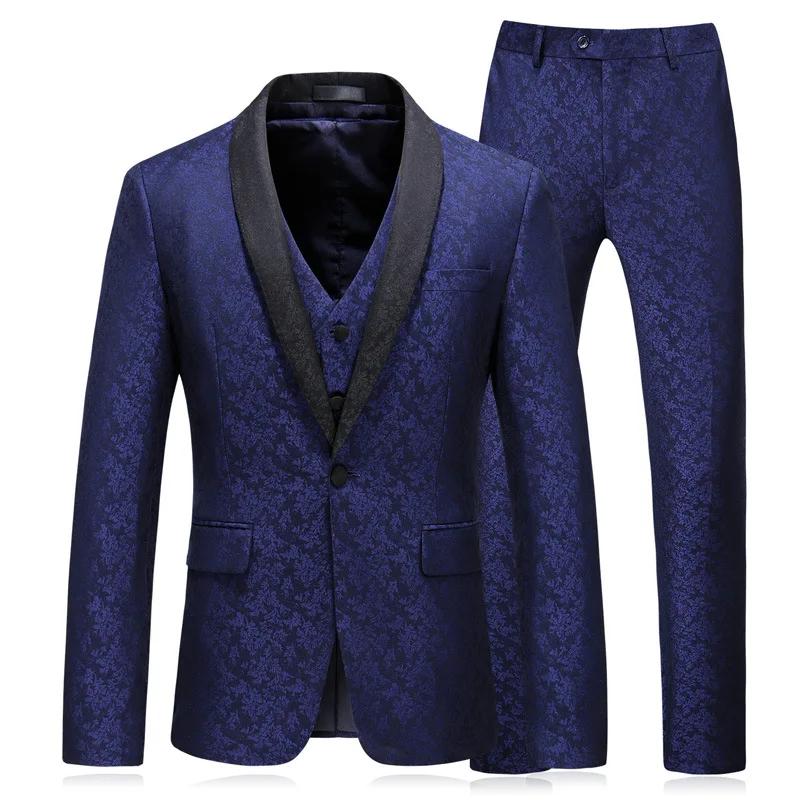 printed 3 piece suit for men