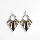 Earrings 2021 High Quality Retro Personality Gentle Pendant Geometric Pattern Irregular Wooden Earrings