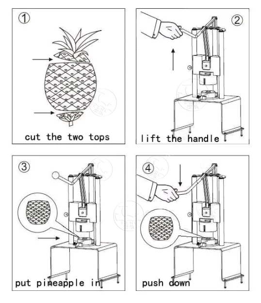 Semi Automatic Pineapple Peeling and Coring Machine / Pineapple Peeler Machine manufacture