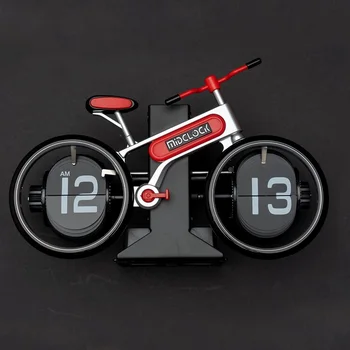 Creative bicycle page clock Home desktop personality bicycle style page clock Fashion decoration gift bike flip clock