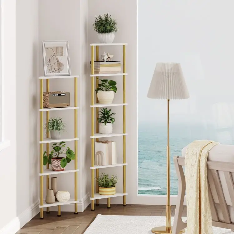 Wholesale Modern Wood Corner Shelf 5-Tier Floating Wall Mounted Shelf Floating Shelves for Wall with Zigzag Design Bookshelf