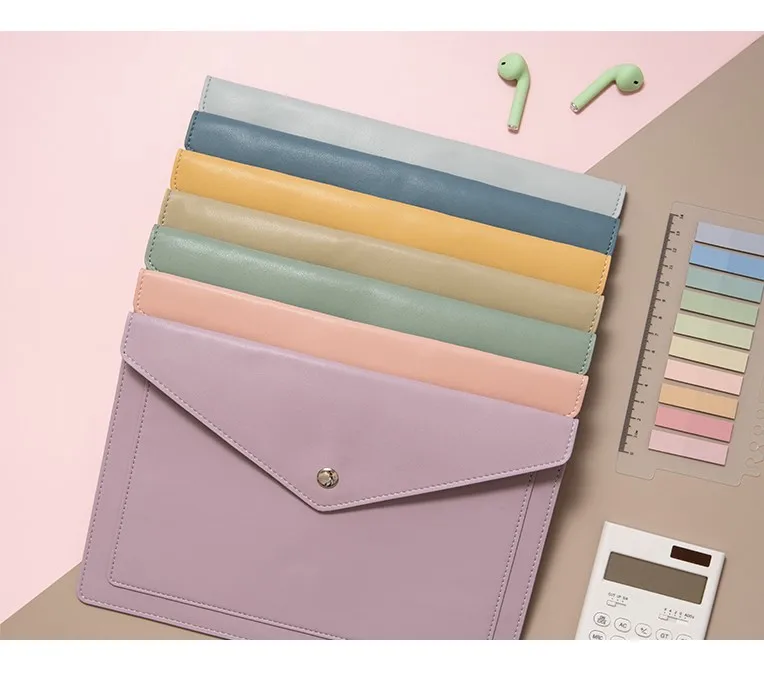 Custom Fashion Soft Smooth Portable Handbag File Briefcase Color Pu Leather Sleeve Laptop Pad Sleeve Laptop Bag