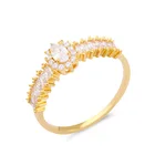 Gold Diamond Ring 18k Copper-plated Real Gold Retro Simple Simulation Diamond Ring Couple Gift