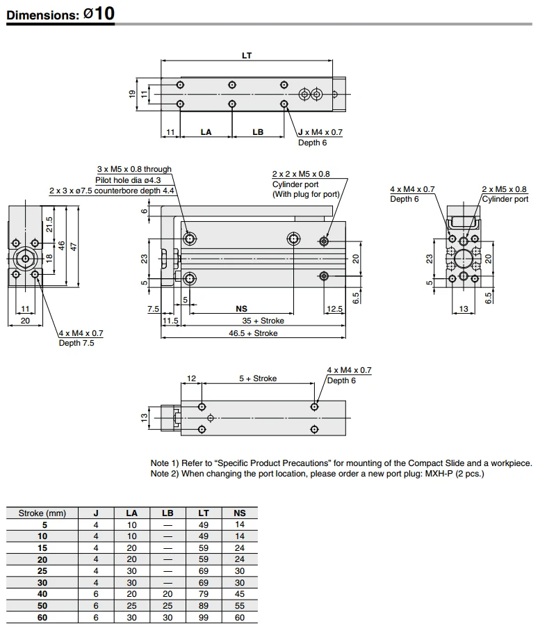 Table Cylinders MXH Series Compact Slide Table Air Cylinder for Mask Machine Gripper MXH6/10/16/20-5Z/10/15/20/25/30/40/50/60Z factory