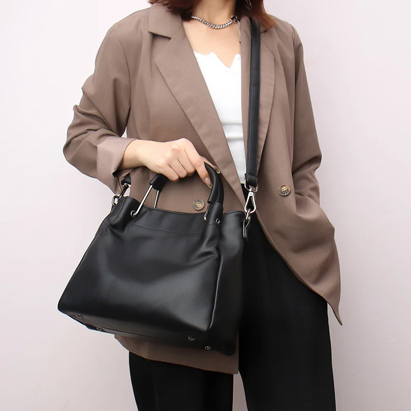 Wholesale Purses And Handbags Top Handle Soft Pu Leather Handbag Large Shoulder Crossbody Bag Women Leather Handbag