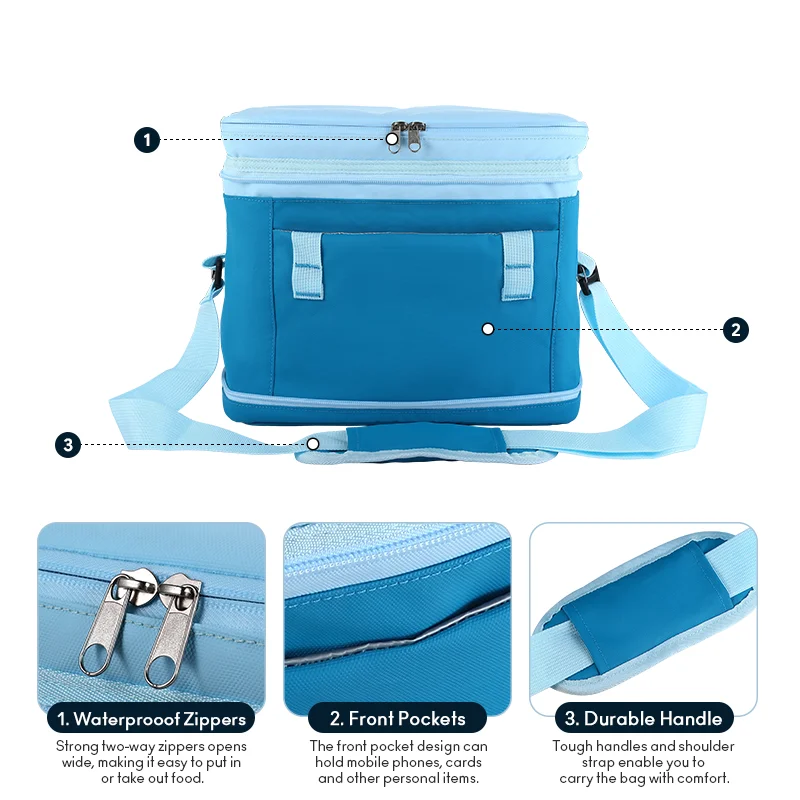 Hot Selling Portable Big Capacity Foldable Leak Proof  Soft Sided Cooler Bag For Travel Gym Outdoor