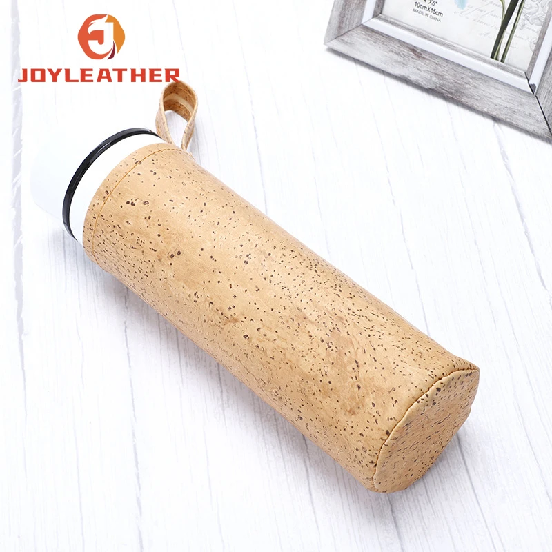 Customized Insulation Portable Travel Office PU Leather Cup Holders Simple Wood Grain Bamboo Creative Cup Sleeves