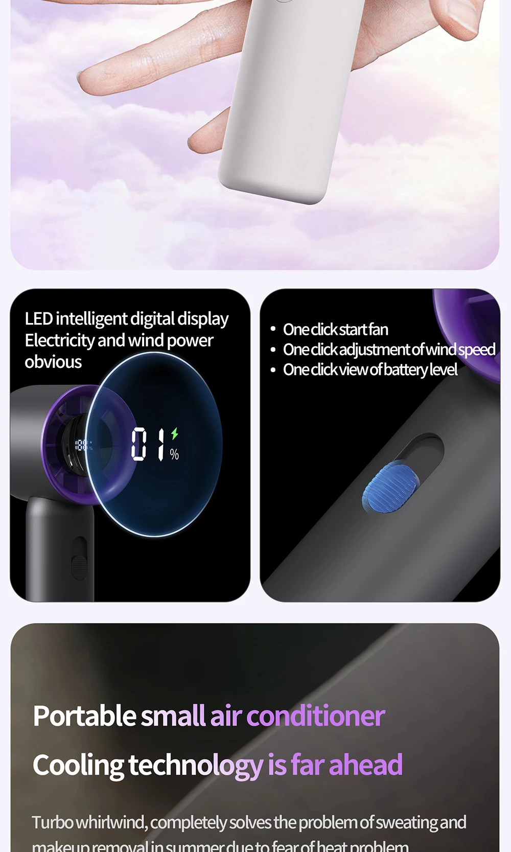 Mini Fan, Portable, USB, 3000mAh - detail 28