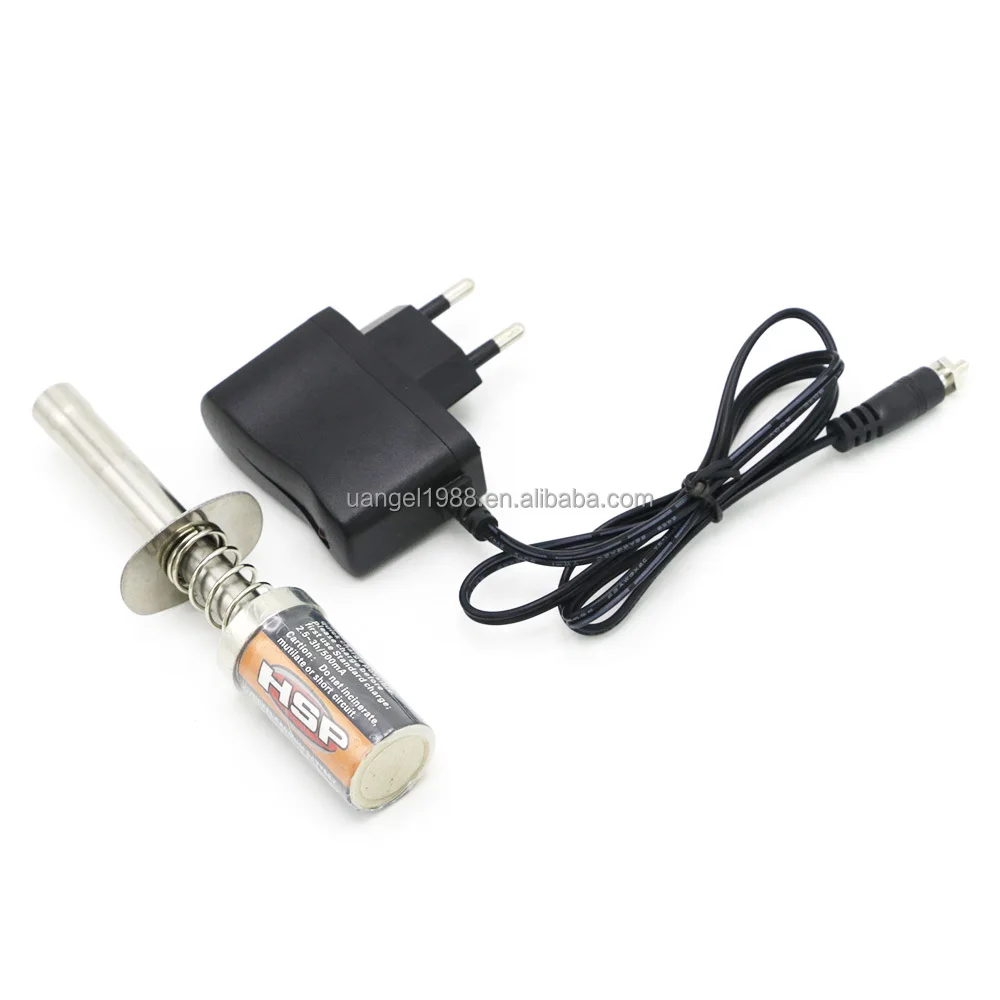 RC Nitro 1.2 V 1800mah / 3600mah RECHARGEABLE GLOW PLUG starter Igniter AC Charger for Gas Nitro Engine Power 1/10 1/8 RC Car