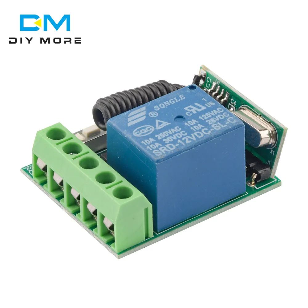 DC12V 10A 315/433MHZ 1CH Wireless Relay Remote Control Switch Receiver Module 