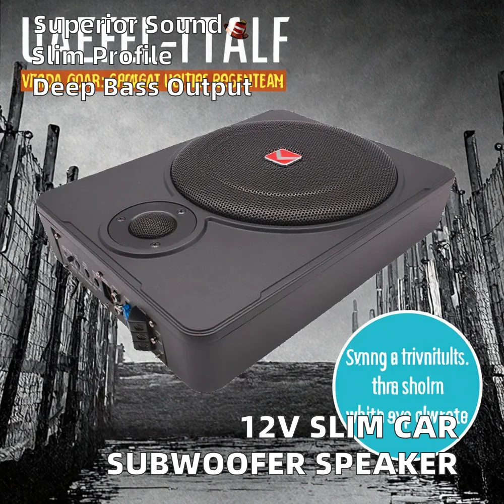 600W Ultra-Thin 12V Car Active Subwoofer Hot Sale DJ Trapezoid Subwoofer Speaker Slim Seat Woofer for Car Audio