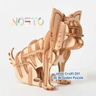 Fun Hands-on Activity Self-assembly 3D Wooden Dachshund Puzzle