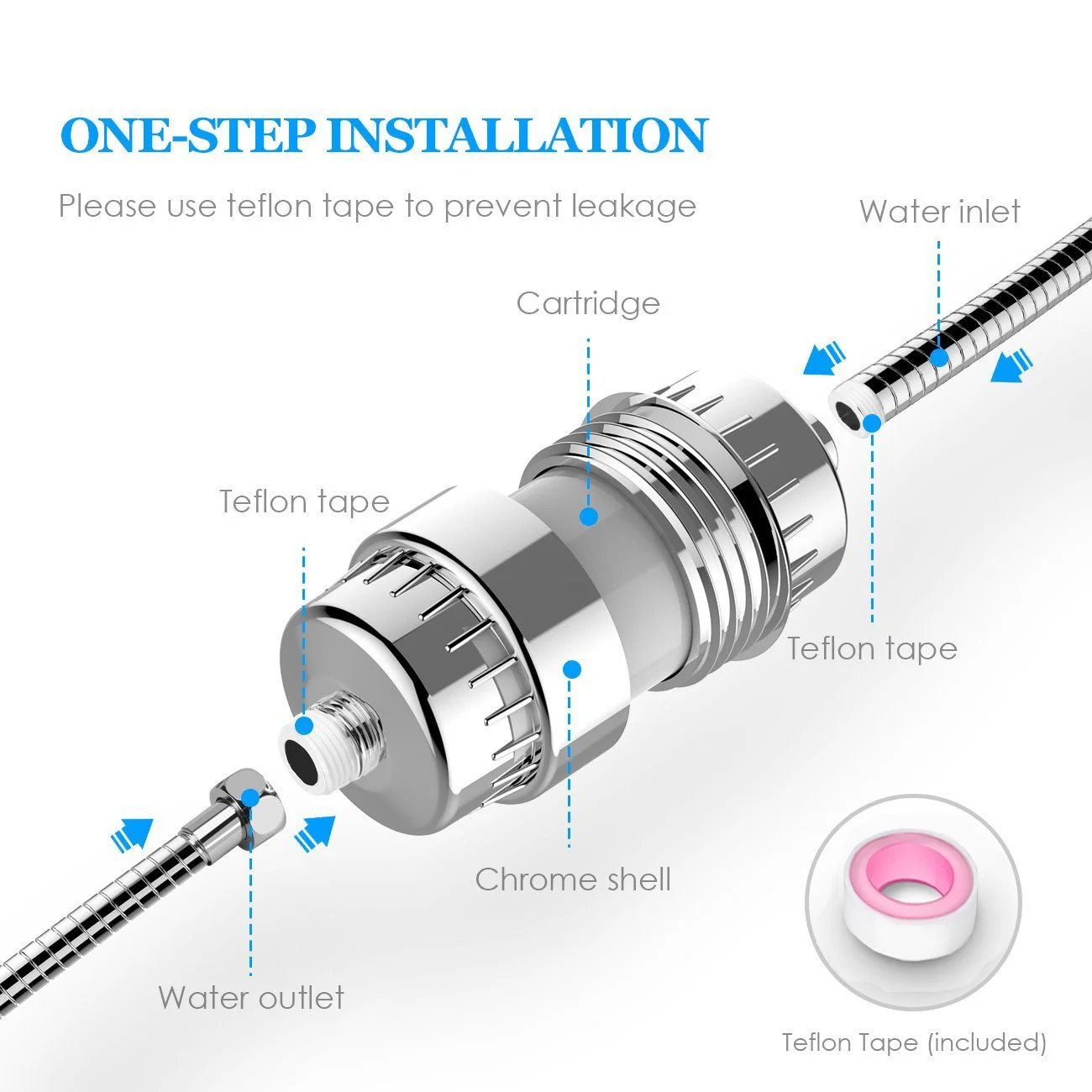 High Quality Universal Head Shower Filter Water Purifier Filter 15 Stages Filtered Shower Head