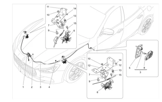 For Maserati Ghibli GT Modena Q4 2014 2021 High Quality Machine Auto Car Body Parts OEM 670152938 Left Car Hood Lock manufacture