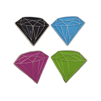 Customized Metal Enamel Diamond Glow In The Dark Pins