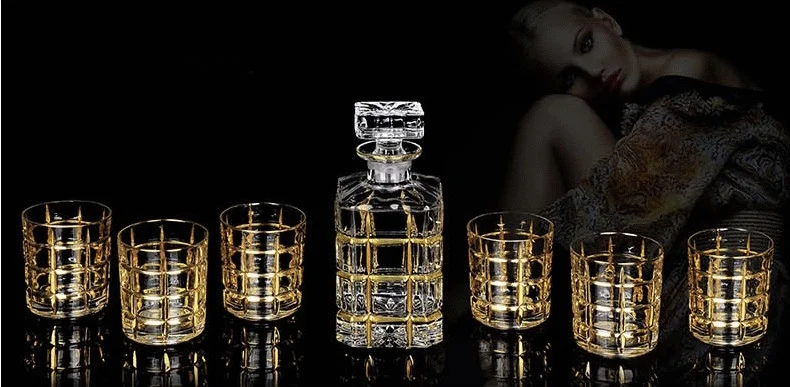 Hot Selling High Clear Good Quality Whiskey Decanter Set Whiskey Bottle and Drinking Cups