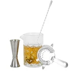 Cocktail Set Cocktail KLP Bartender Kit Cocktail Shaker Set Glass Mixing Shaker Cup Bar Tool Set Hawthorne Strainer