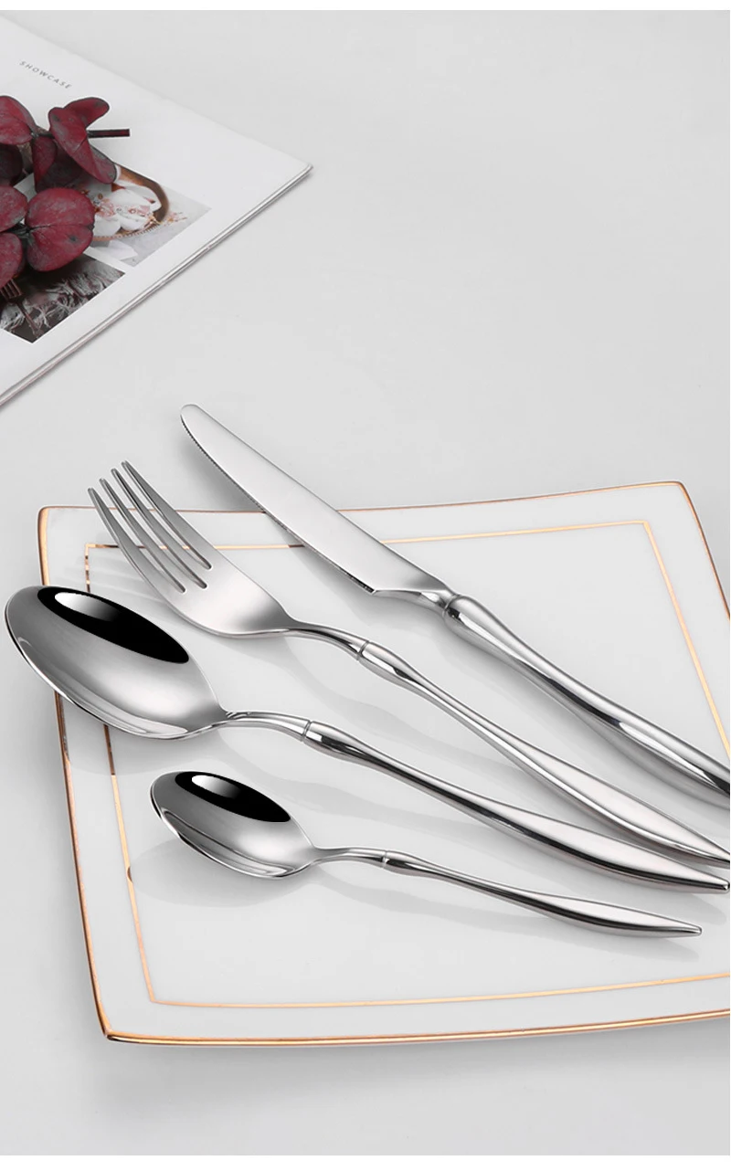 Luxury Stainless Steel 304 Durable Wedding Party Cutlery Set Customized Flatware