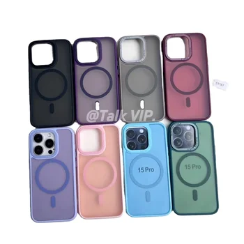 Best-selling mobile phone case tpu+pc material for iphone 15 12 13 14 11 Pro Max frosted magnetic mobile phone case.