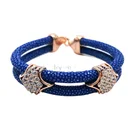 925 silver charm with Genuine stingray Leather bracelet
