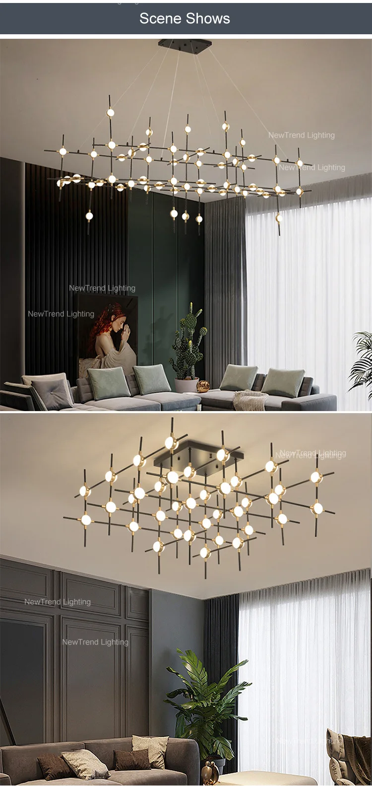 CPL-225Contemporary Indoor Decoration Show Room Villa Staircase Mall Acrylic Chandelier Light supplier