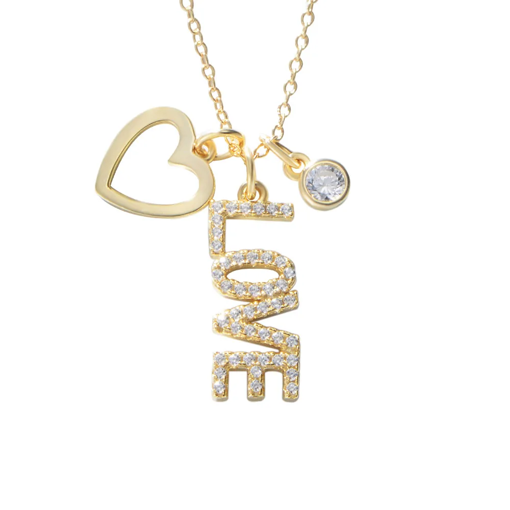 Cubic Zirconia Letter Initial Necklace 